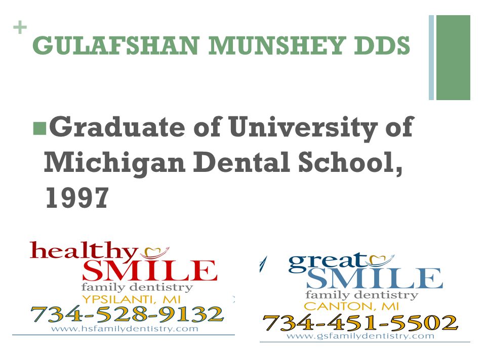 Graduate of University of Michigan Dental School, 1997