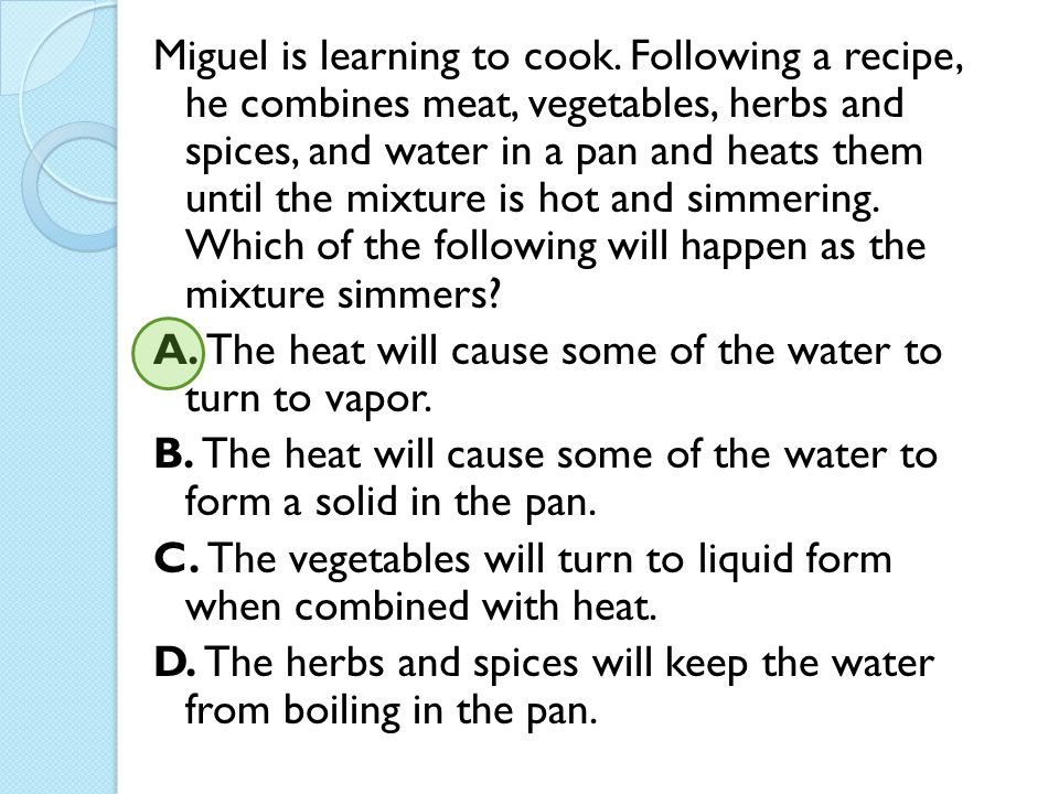 Miguel is learning to cook
