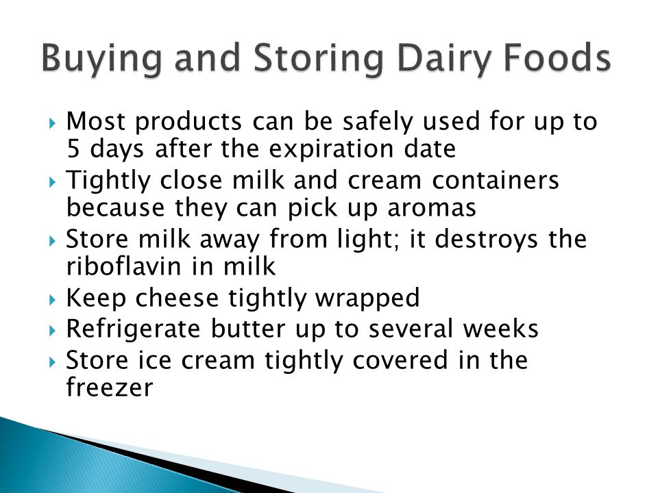 Buying and Storing Dairy Foods