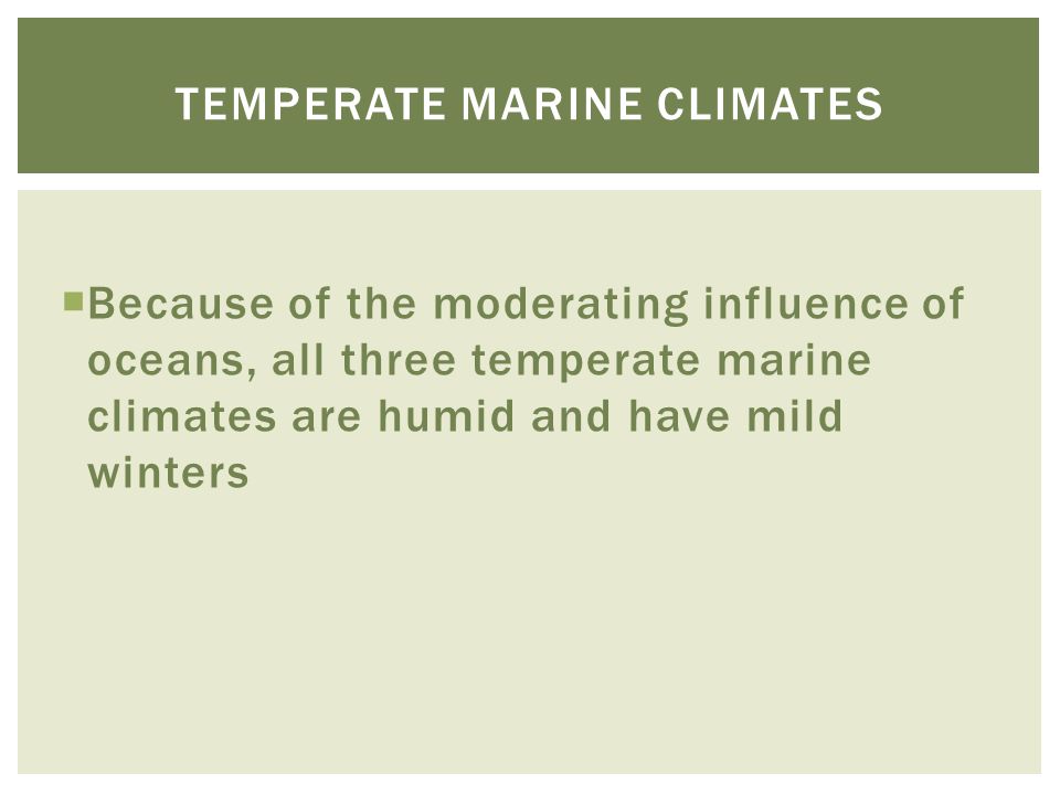 Temperate marine climates