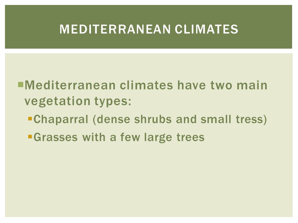 Mediterranean climates