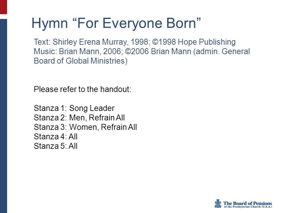 Hymn For Everyone Born