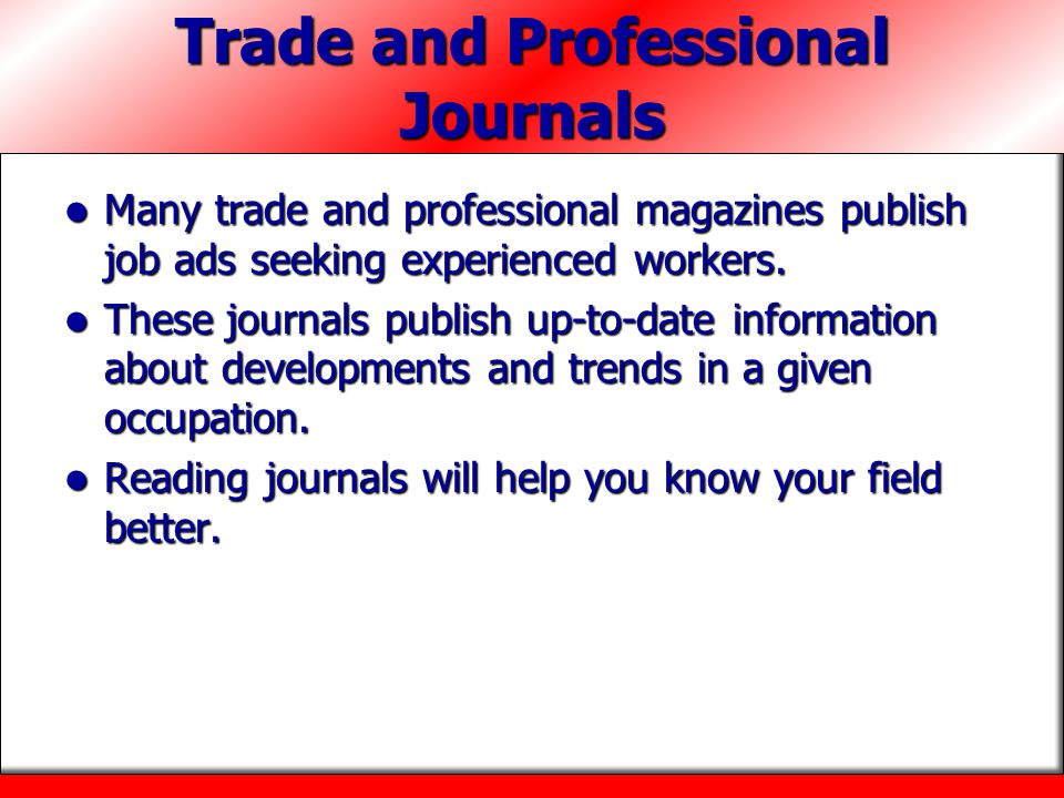 Trade and Professional Journals