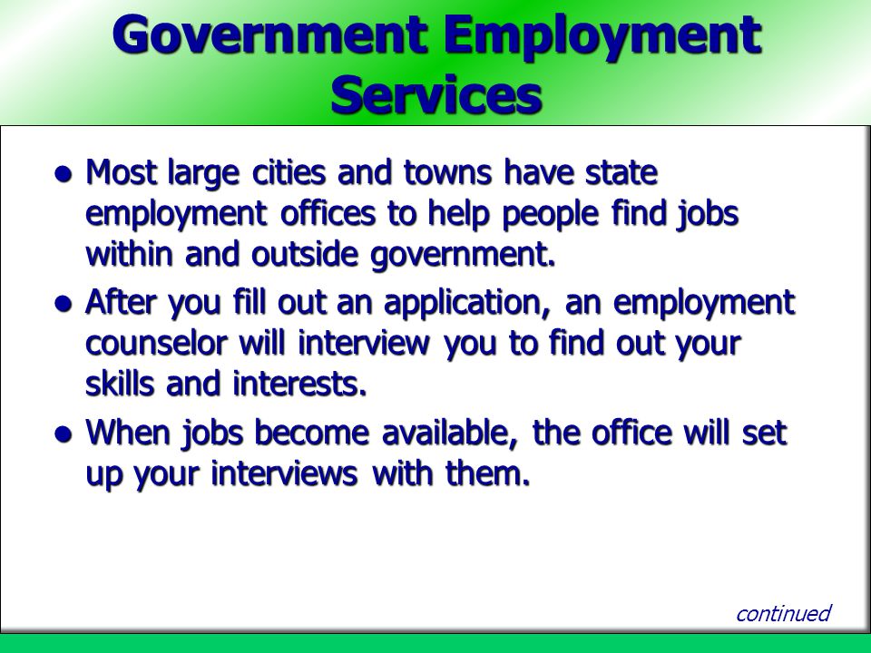 Government Employment Services