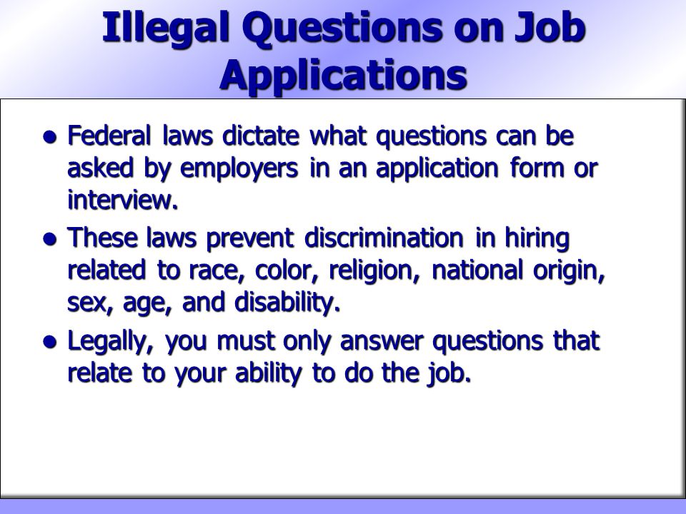 Illegal Questions on Job Applications