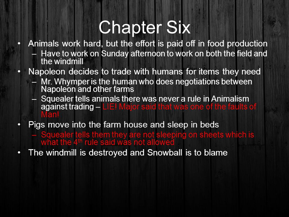 animal farm chapter 6 analysis