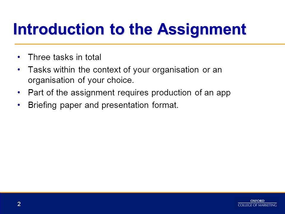 Introduction to the Assignment