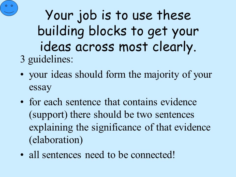 Your job is to use these building blocks to get your ideas across most clearly.