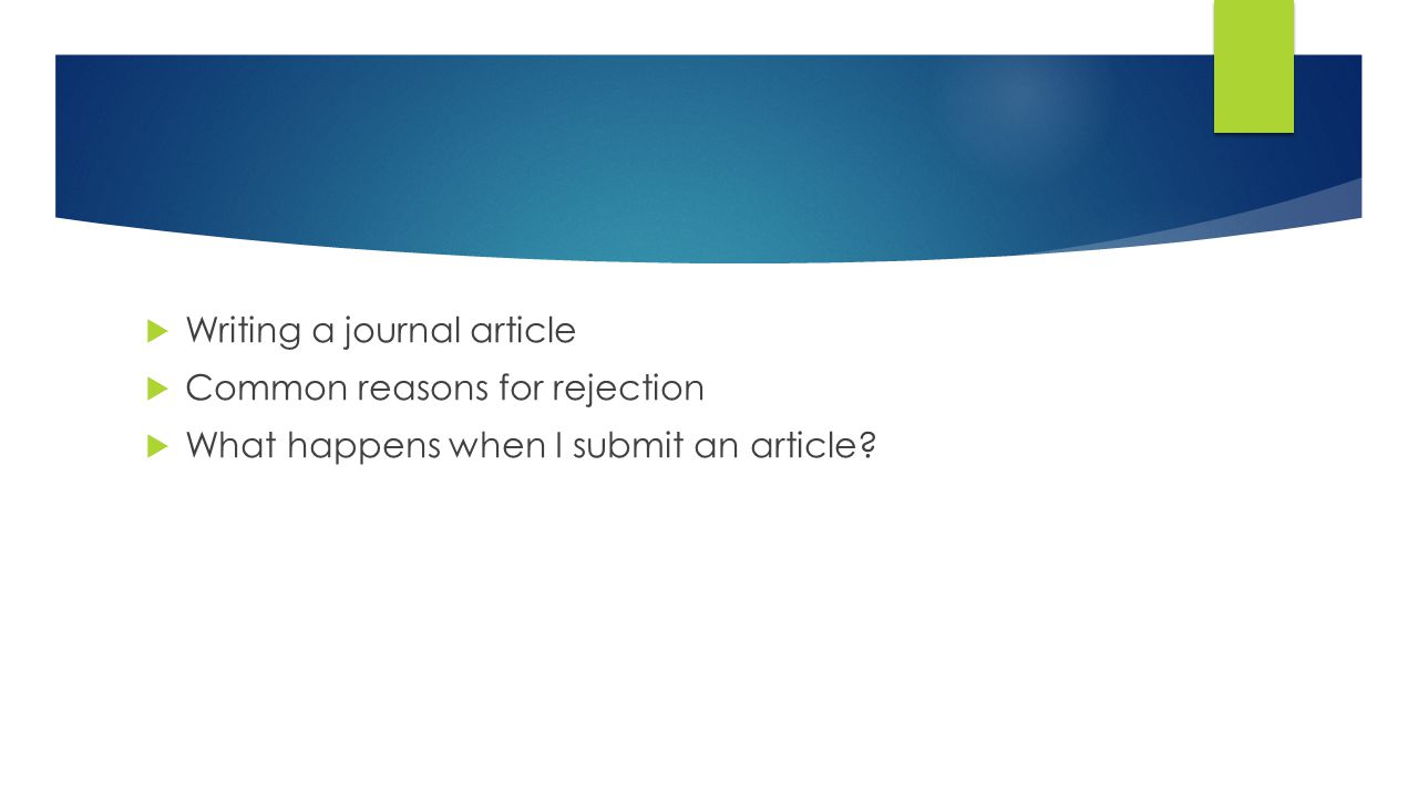 Writing a journal article