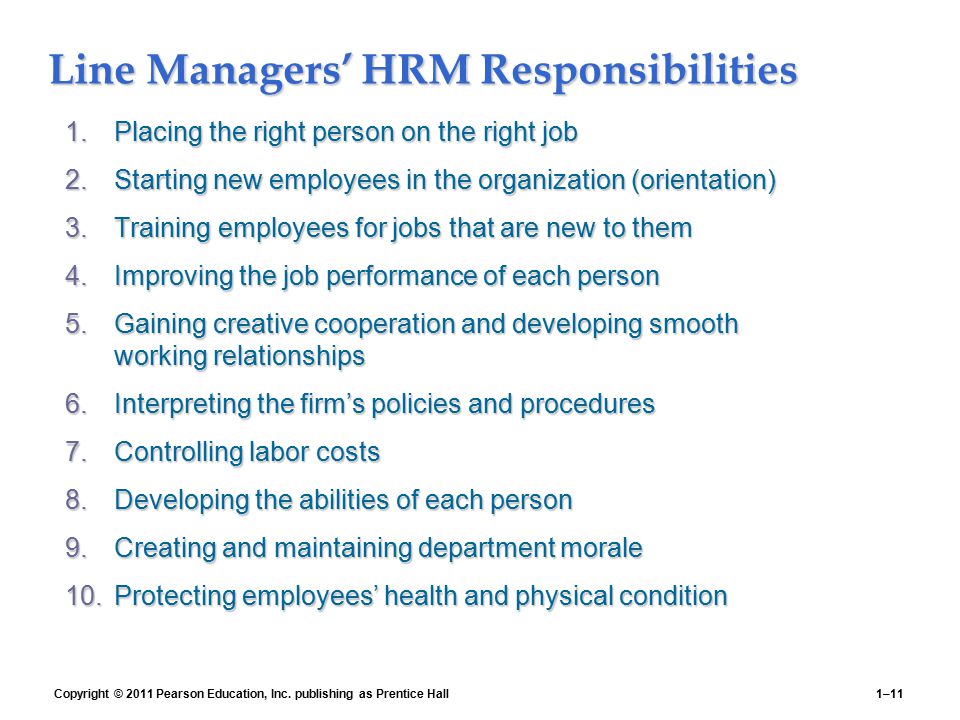 Personality Development: Roles And Responsibilities Of Line Managers In Human  Resource Management