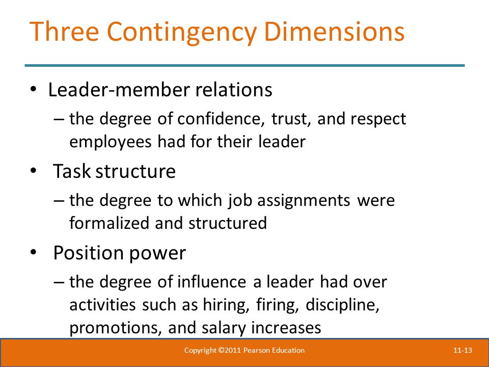Three Contingency Dimensions