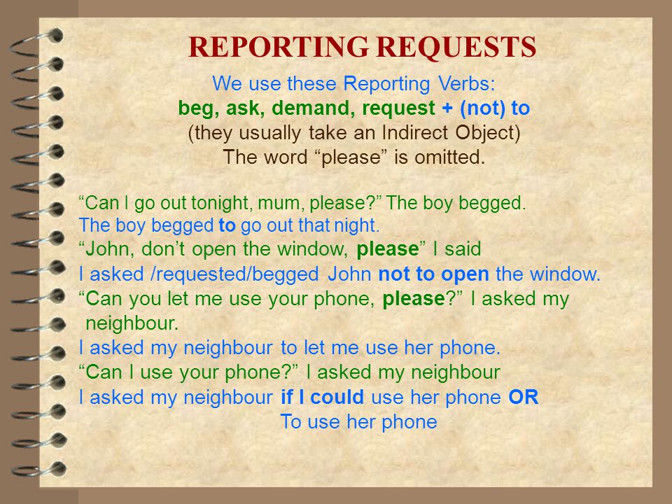 beg, ask, demand, request + (not) to