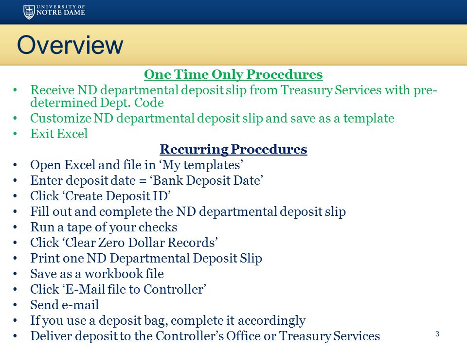 Nd Departmental Deposit Slip Procedures For Check Deposits With