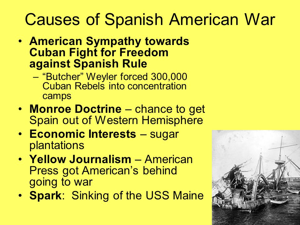 Causes And Effects Of The Spanish American War Chart