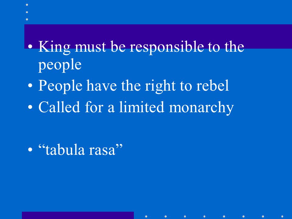 King must be responsible to the people