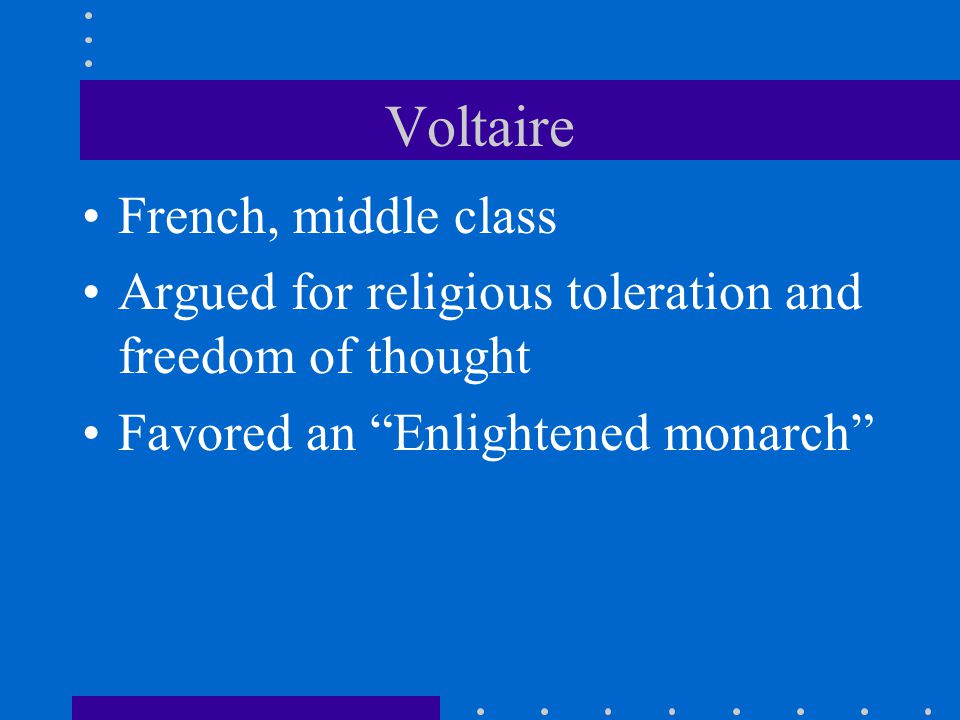 Voltaire French, middle class