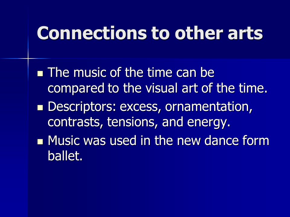 Connections to other arts