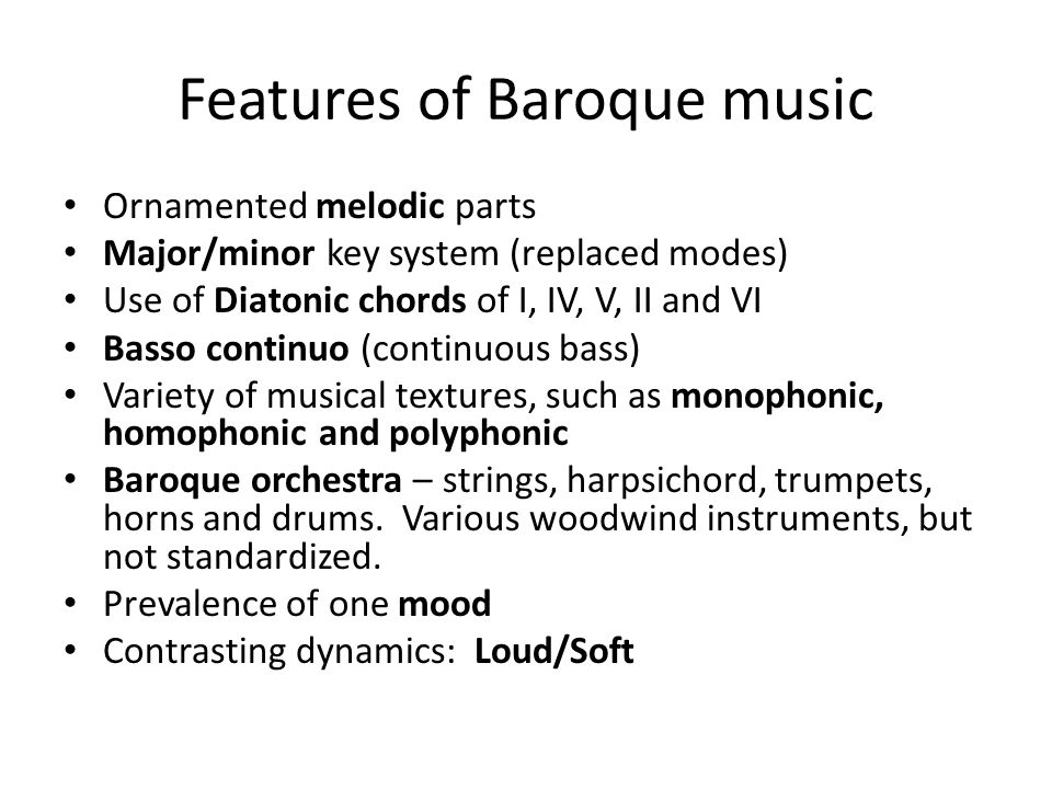 Features of Baroque music