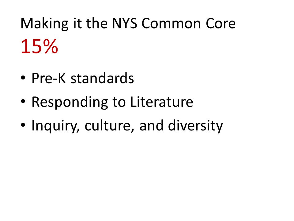 Making it the NYS Common Core 15%