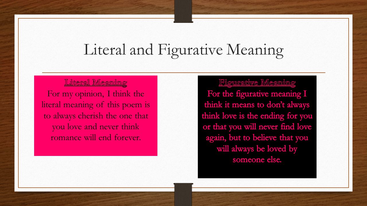 Literal and Figurative Meaning