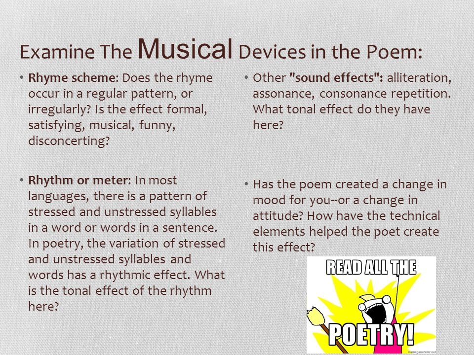 technical elements of poetry