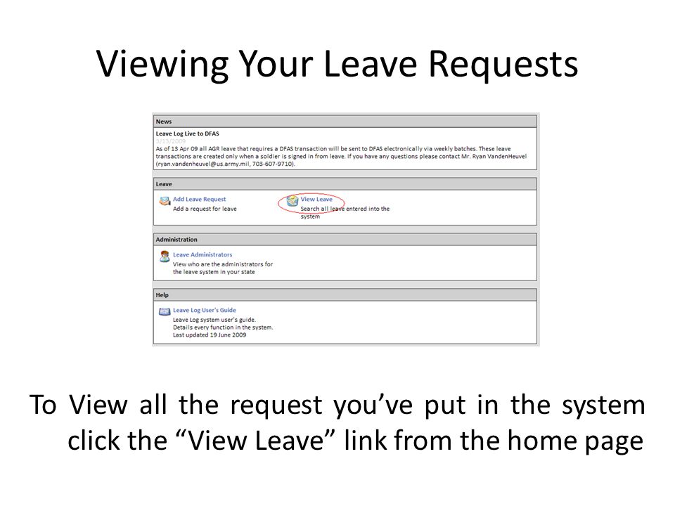 Viewing Your Leave Requests