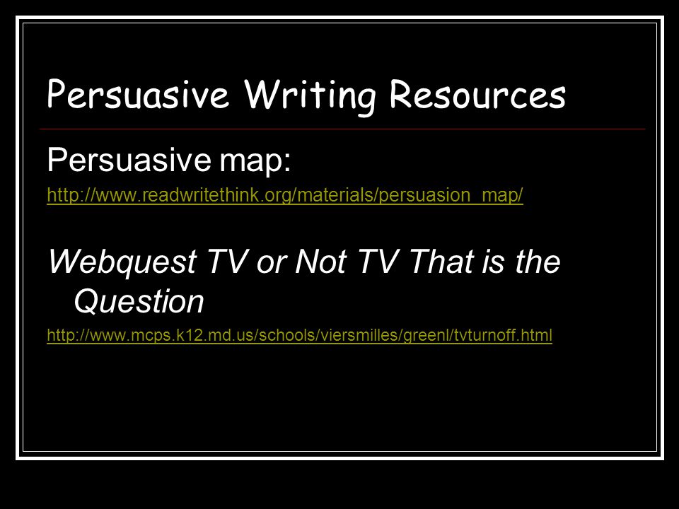 Persuasive Writing Resources