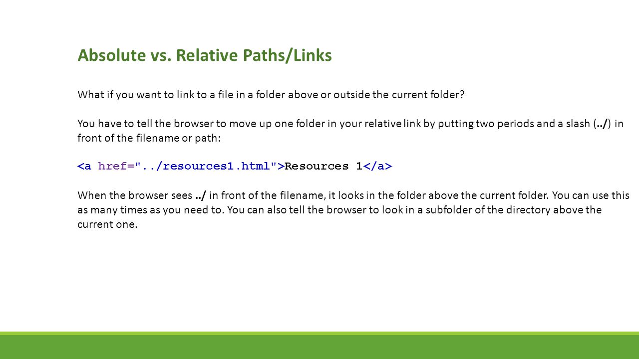 Absolute vs. Relative Paths/Links