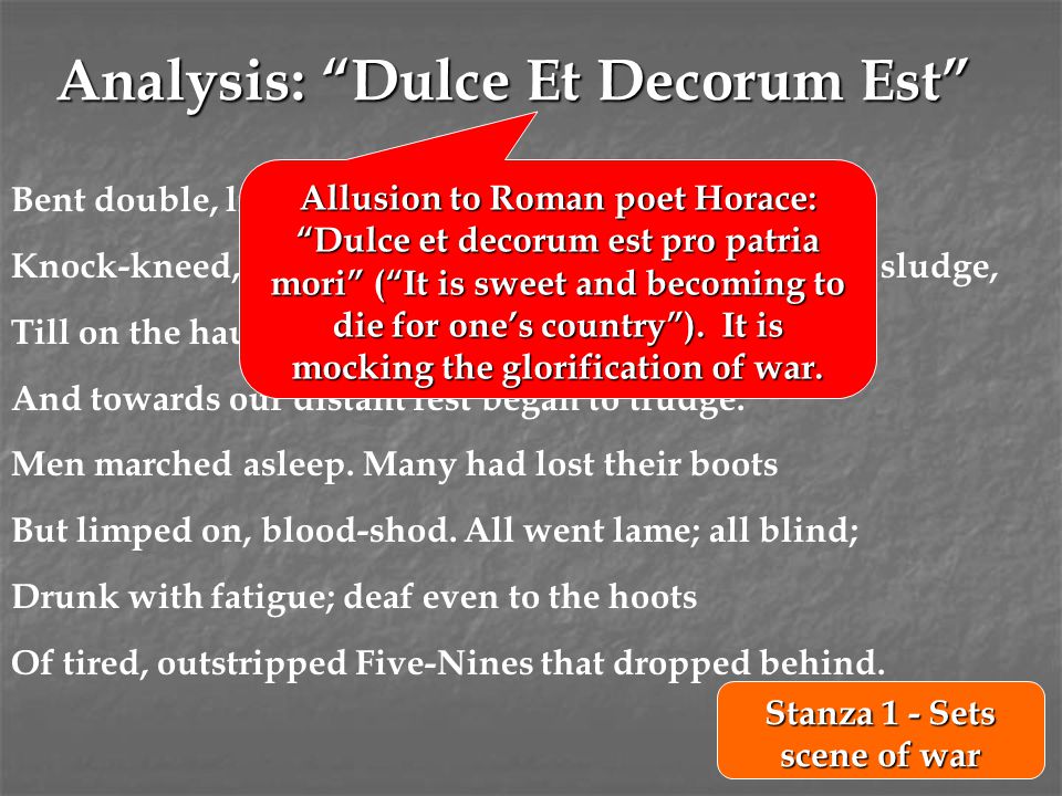 Analysis: Dulce Et Decorum Est