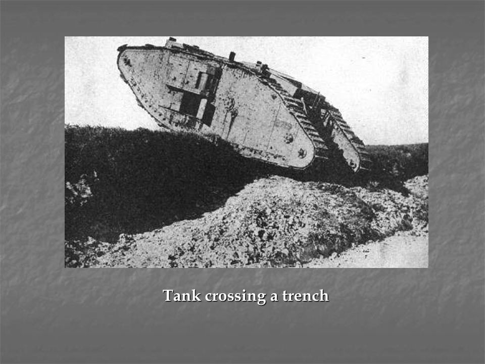 Tank crossing a trench