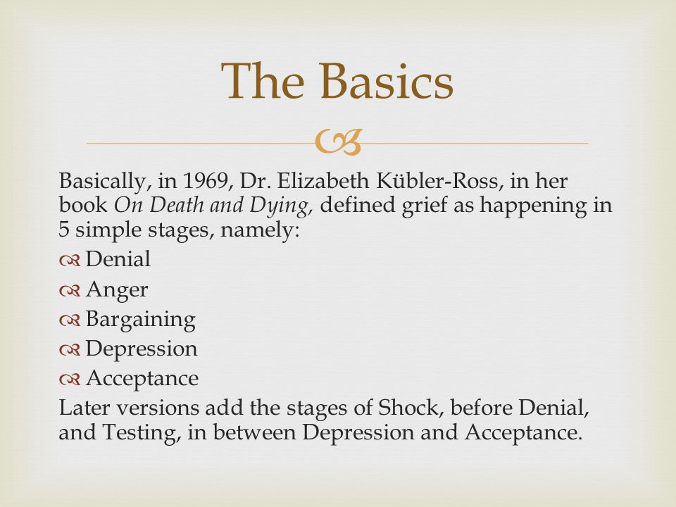 5 Stages Of Grief Kubler Ross Book