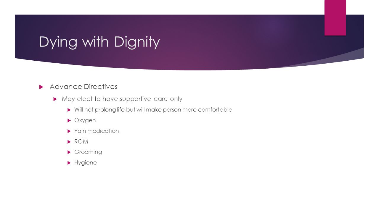 Dying with Dignity Advance Directives
