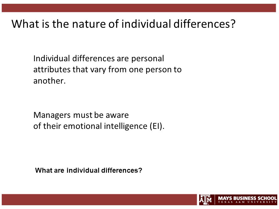 What is the nature of individual differences