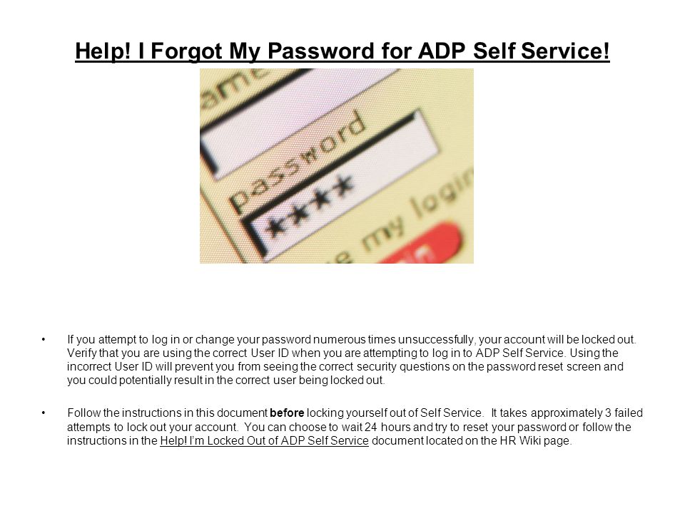 Help! I Forgot My Password for ADP Self Service!