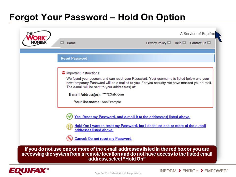 Forgot Your Password – Hold On Option