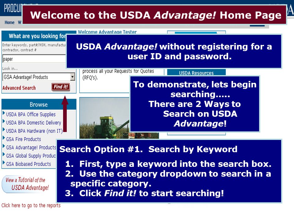 Welcome to the USDA Advantage! Home Page