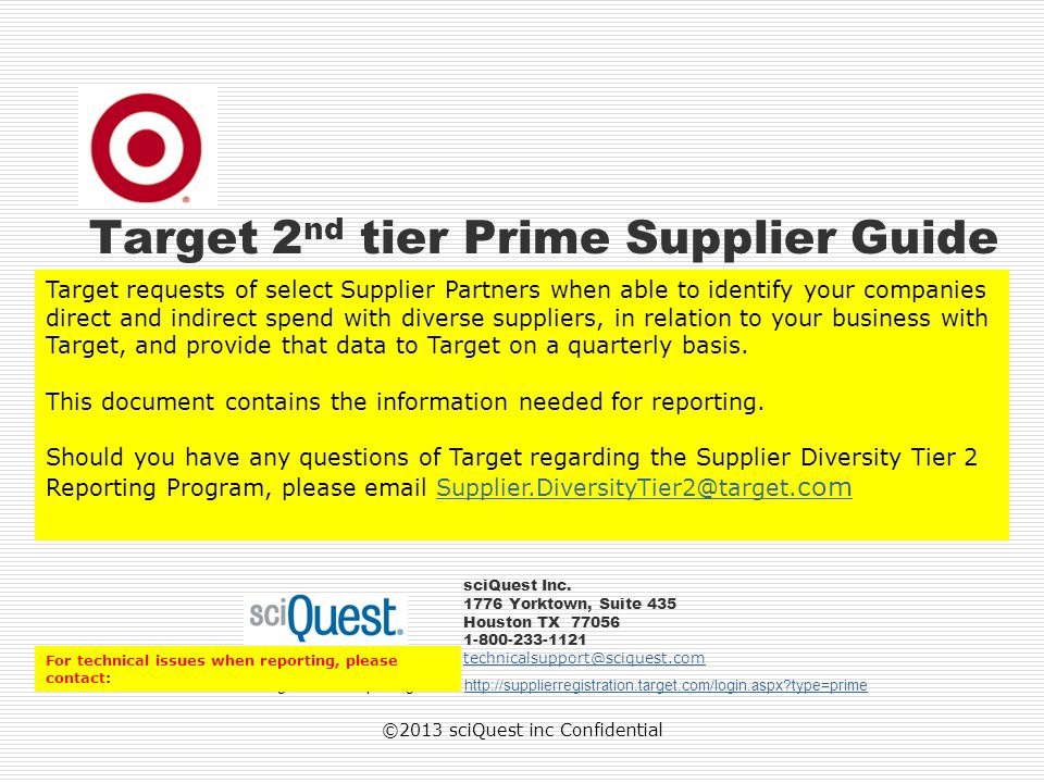 Target 2nd tier Prime Supplier Guide