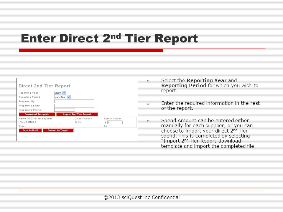 Enter Direct 2nd Tier Report