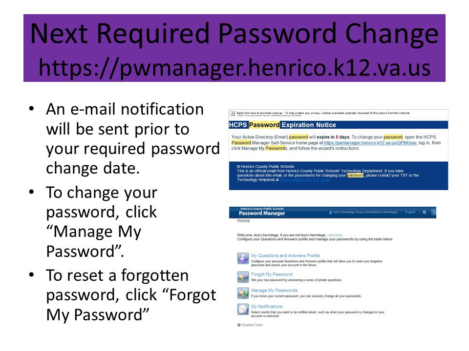 Next Required Password Change