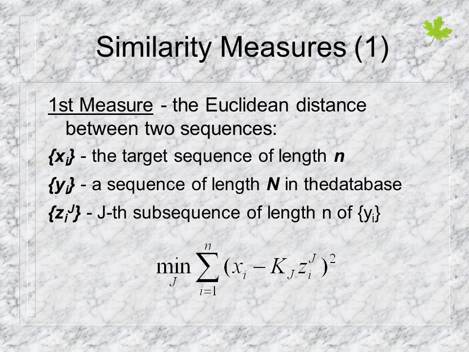 Similarity Measures (1)