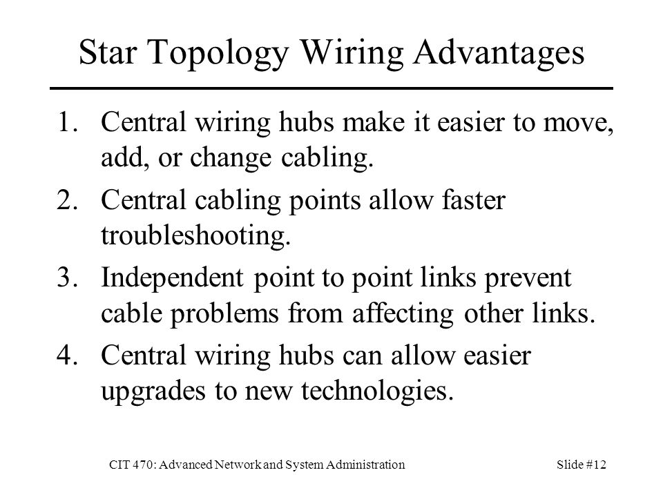 Star Topology Wiring Advantages