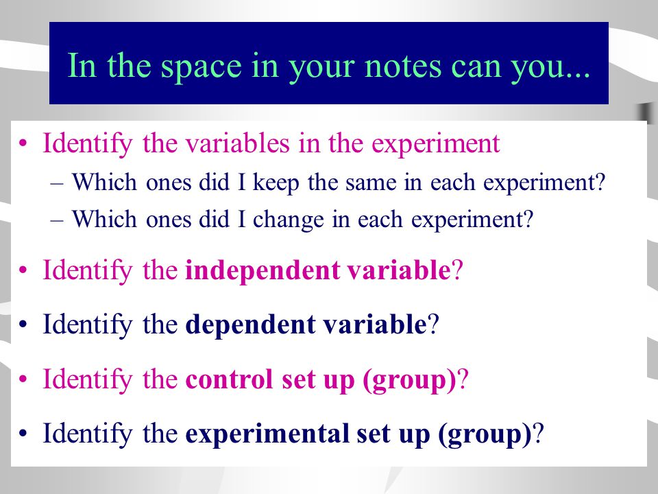 In the space in your notes can you...
