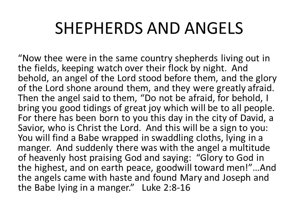 SHEPHERDS AND ANGELS