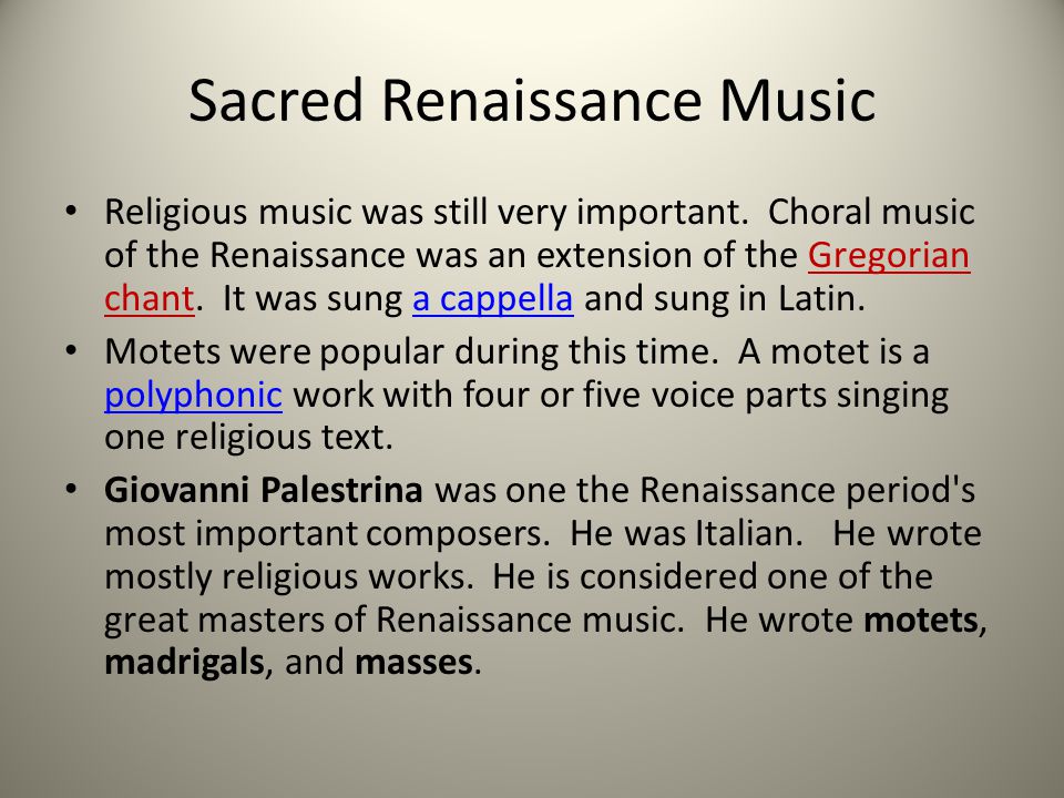 Sacred Renaissance Music