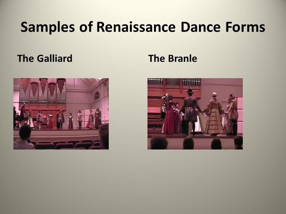 Samples of Renaissance Dance Forms