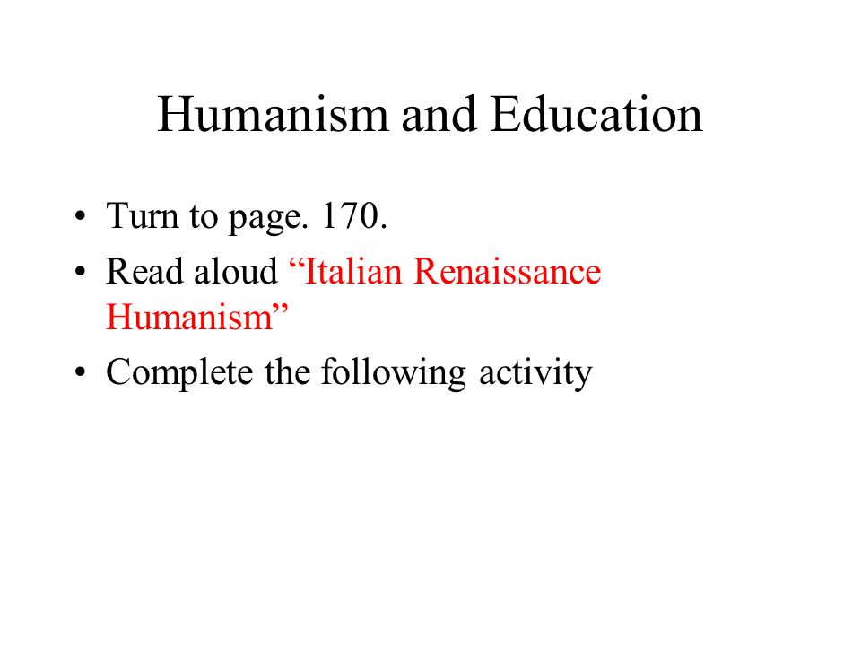 Humanism and Education