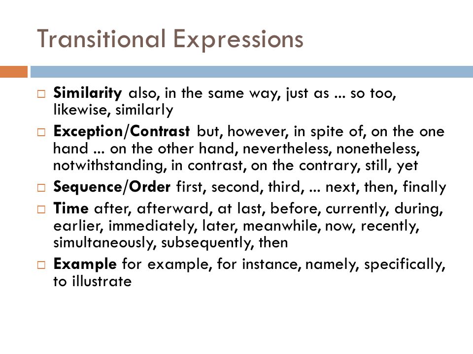 Transitional Expressions