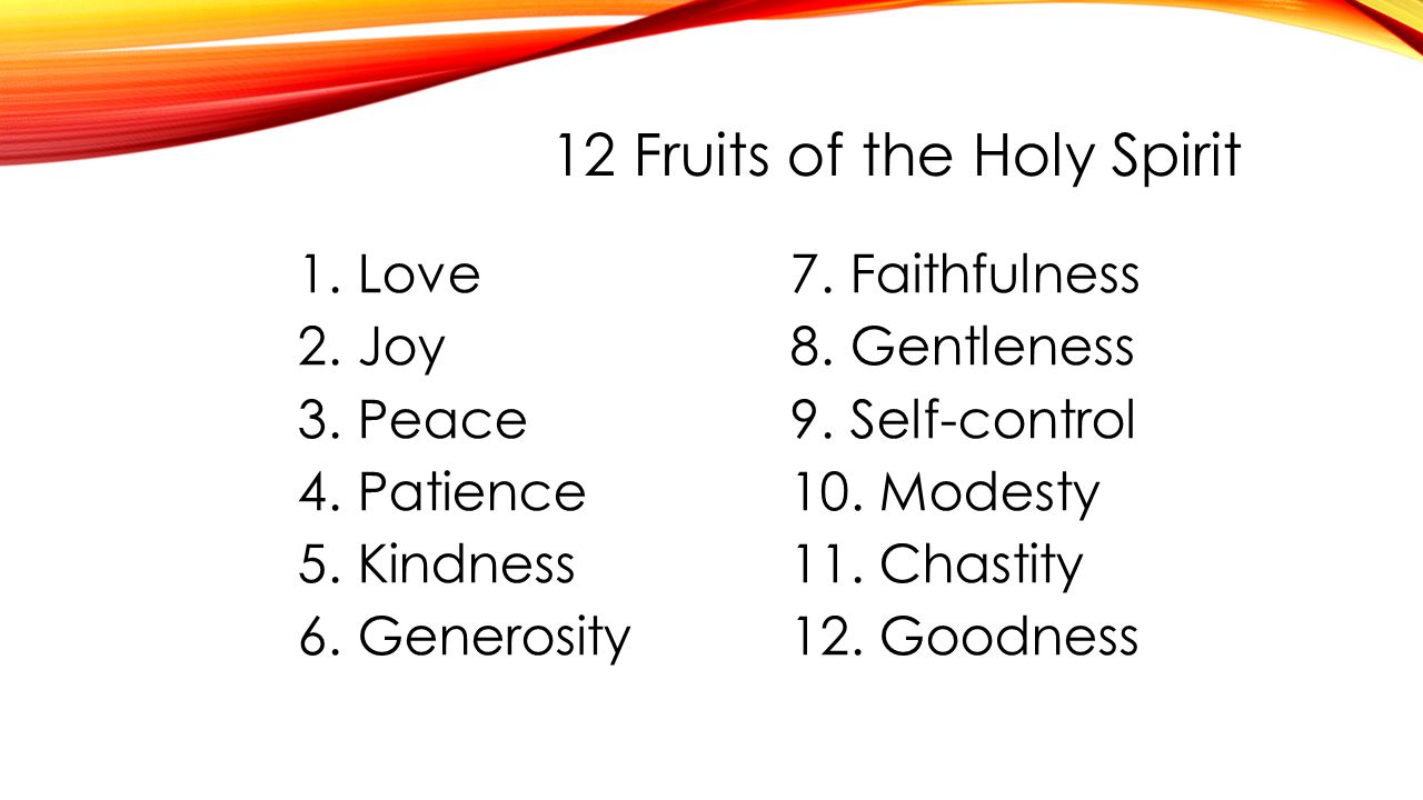 12 fruits of the holy spirit catholic