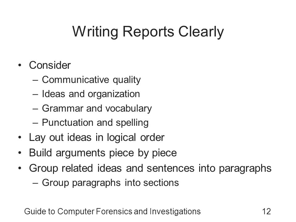 Writing Reports Clearly