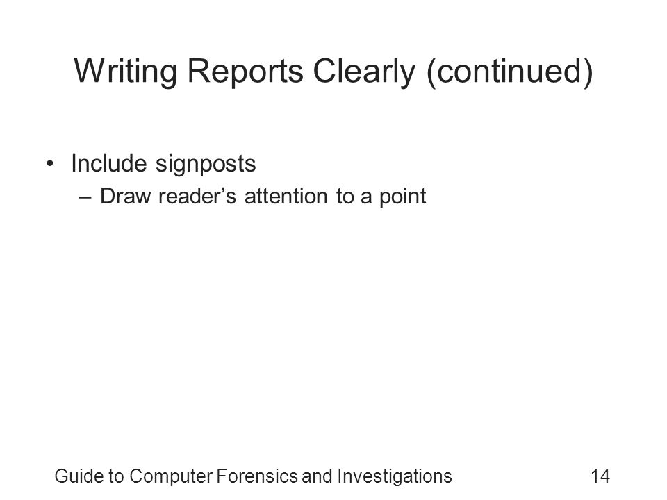 Writing Reports Clearly (continued)